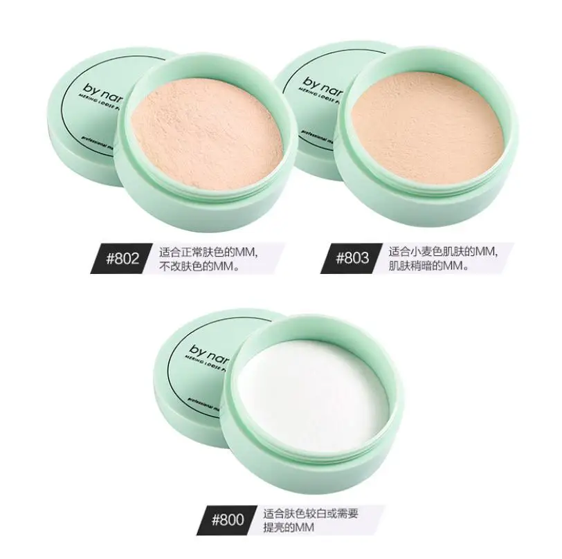 By Brand NandaTranslucent Pressed Powder With Puff Smooth Face Makeup Foundation Waterproof Loose Skin Finish Setting Powder