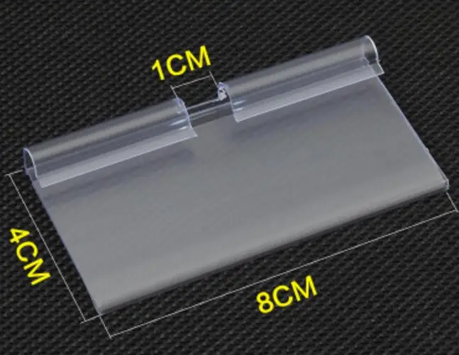 50 шт. горячая Распродажа супермаркет прозрачный ПВХ ценник знак этикетка Дисплей Держатель цена Реклама Продвижение имя карты для полки магазина - Цвет: H40 X W80