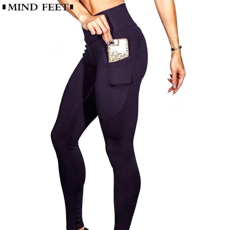 

MIND FEET Women Summer Fitness Leggings Skinny Stretch Trousers Slim Fit Motion Bodybuilding Mobile Phone Pocket Motion Pants