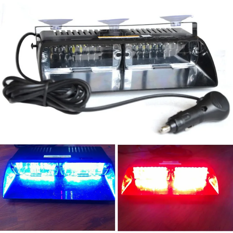 

48W Windshield S2 Viper Car Flash Signal Emergency Fireman Police Beacon Warning Light Red Blue Amber Led Strobe Light bar