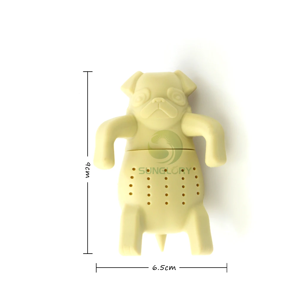 Мопса в кружке Силиконовое чайное ситечко собака чай фильтр диффузор портативный фильтр для чая для повторного использования специй рассыпной чай травяной инструмент чайник