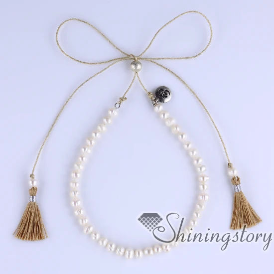 cultured pearl necklace white pearl necklace with tassel bohemian