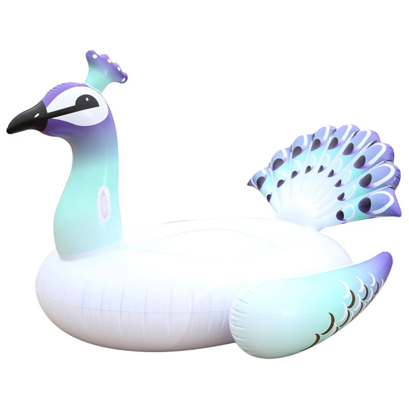 

S/L Giant Inflatable Peacock Pool Float Row Ride-On Swimming Ring Water Holiday Party Toys