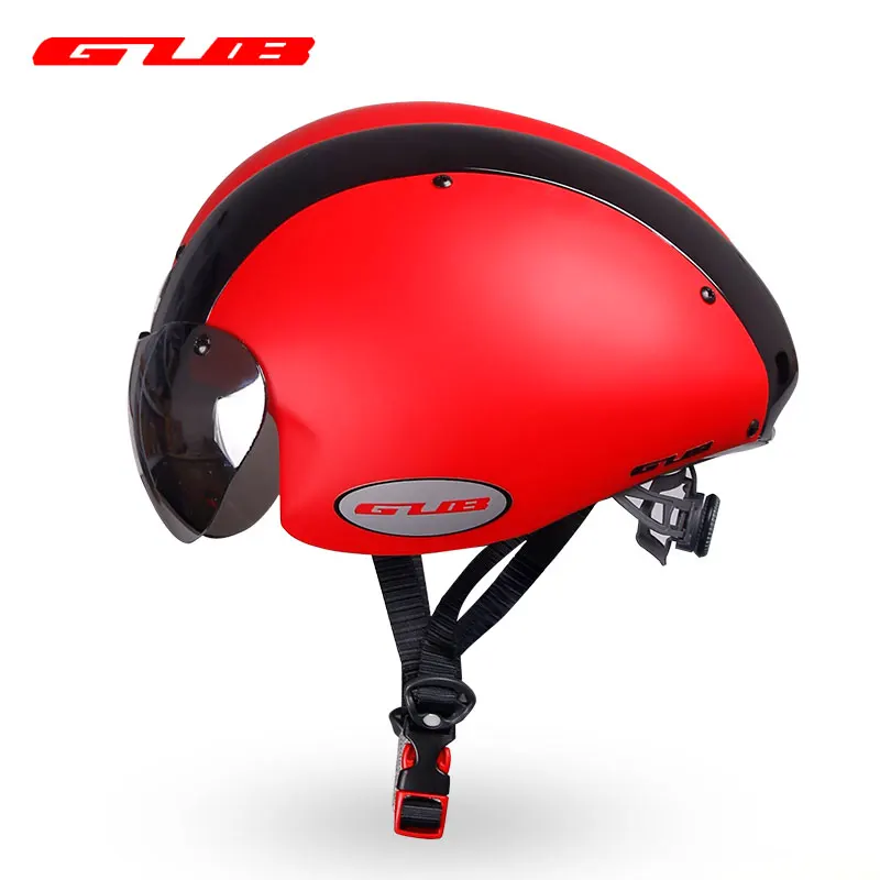 

GUB Cycling Time Trail Racing Safety Helmet W/ Google Lens 13 Vents In-mold PC+ EPS for Bike Riding Head Ear Eye Protection