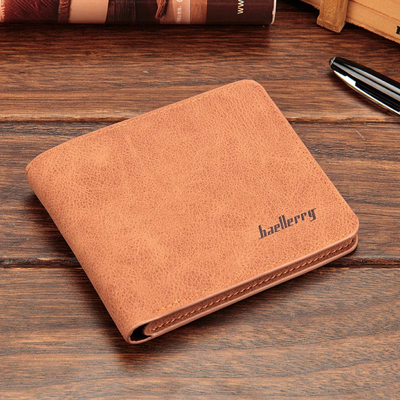 

High Quality Fashion Short Men Wallet Slim Men's Wallets Famous Business Male Thin Purses Leather Bifold Purse Cash ID Card