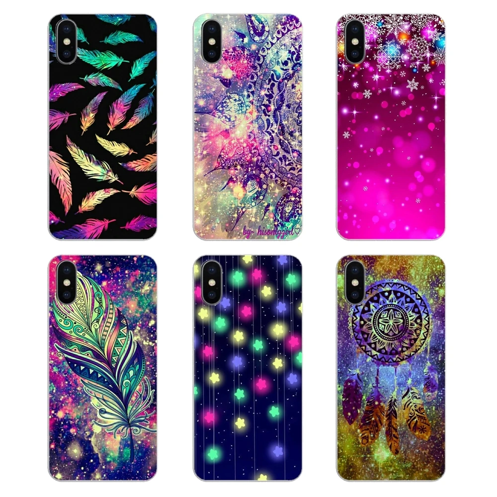 TPU Silicone Case For Xiaomi Redmi 4X S2 3S Note 3 4 5 6 6A Por Pocophone F1 Mi Dream catcher feather stars Christmas colorful |