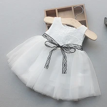 Летние платья для маленьких девочек; платье для новорожденных; кружевное платье для крещения для девочек; 1, 2, 3 дня рождения; детская повседневная одежда