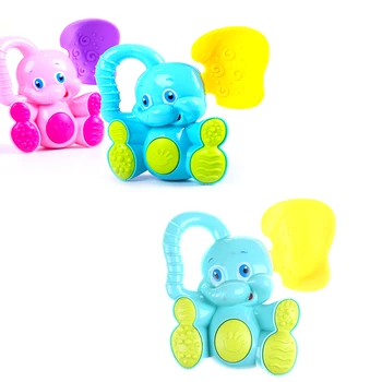 

Newborn Handbells Rattles Toy Baby Infant Teether Toy Silicone Teeth Biting Cartoon Elephant Toddlers Educational Toys Ring Bell