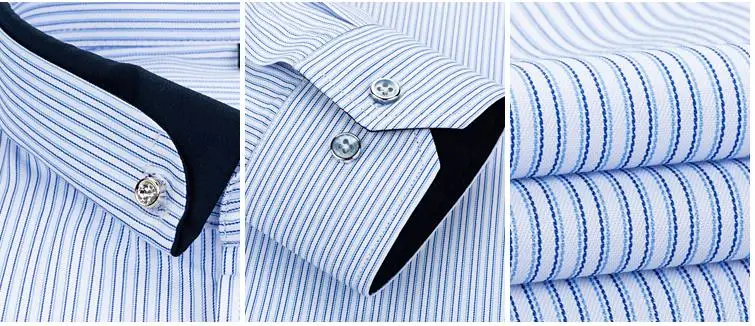 Высокое качество полосатые мужские клетчатые повседневные рубашки с длинными рукавами черный воротник дизайн стиль Свадебный Смокинг Рубашка 5XL