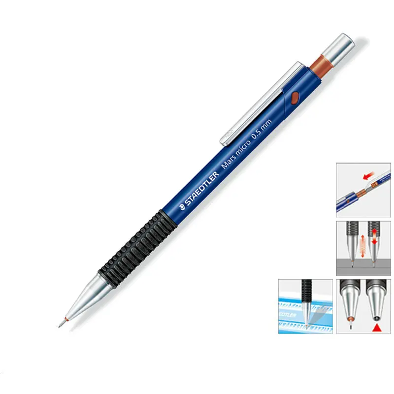 Staedtler Mars Micro 775 автоматический механический карандаш 0,3/0,5/0,7/0,9 мм сине-черный корпус Цвет для рисования, черчения, и записи