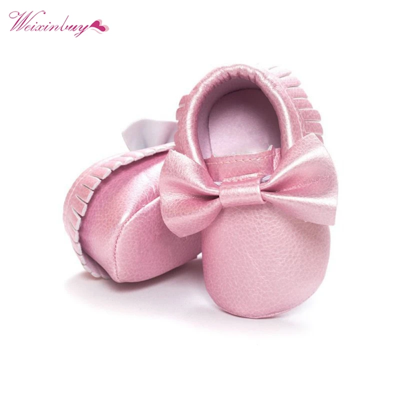 18 colors Tassels PU Leather Waterproof Baby Shoes Newborn Moccasin Soft Infants  Prewalker