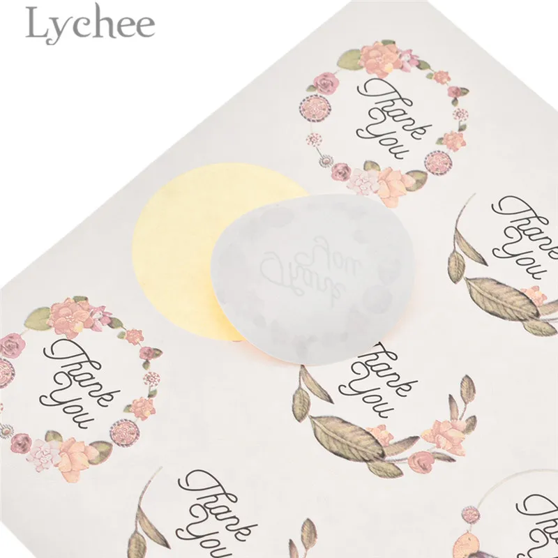 Lychee Life, 120 шт, цветочные круглые этикетки, наклейки s, подарочная упаковка для торта, уплотнительные наклейки, DIY, клейкие наклейки, принадлежности