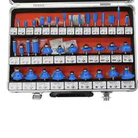 כרסום קאטר 35Pcs / סט 1 / ידית 4In ווד נתב Bit מיל חריטה Trim כרסום מעבדי עץ קאטר גוזם מתאם (2)