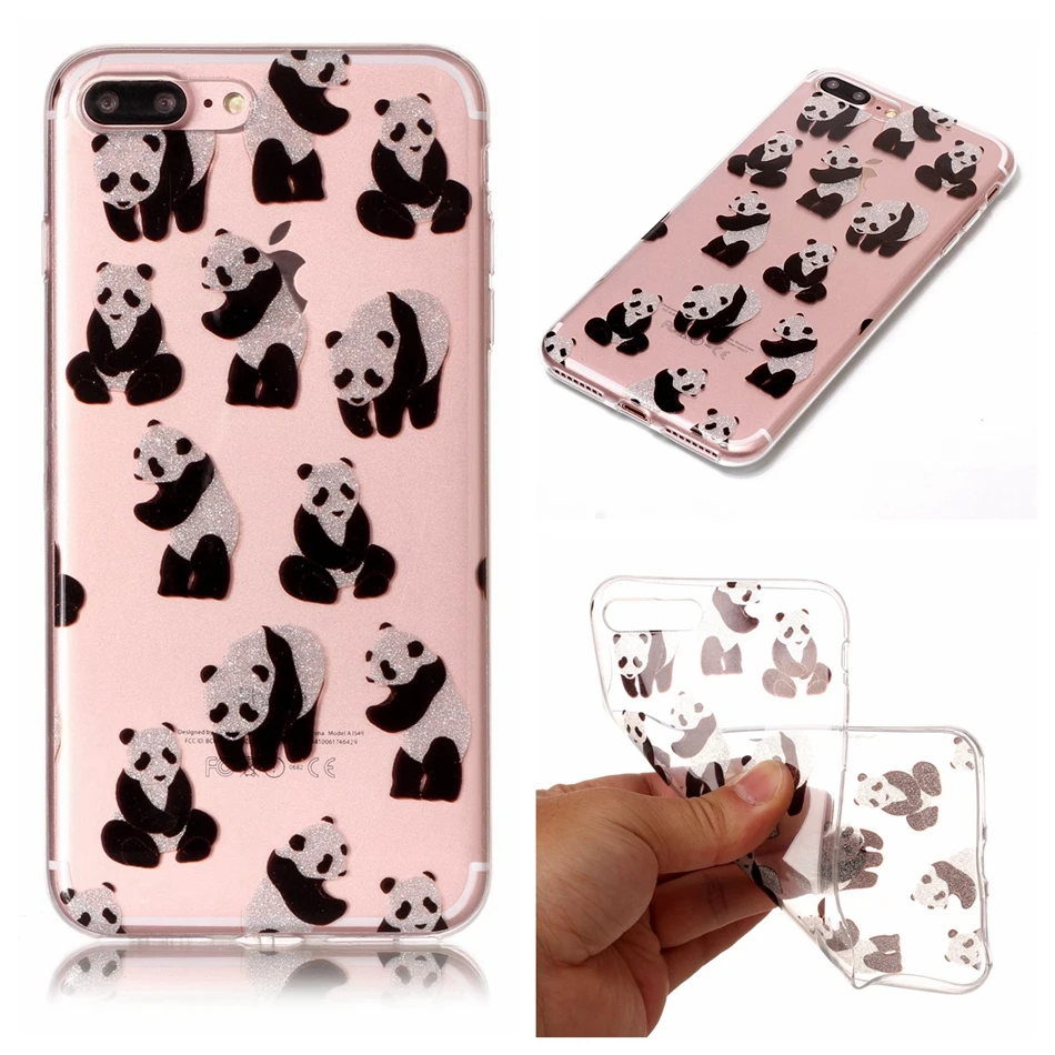 for apple iphone 5g 5s SE 6 6S plus 7 case Flash Glitter Silicone Bling PUG back Transparent phone Cover for iphone 7 plus Coque (3)