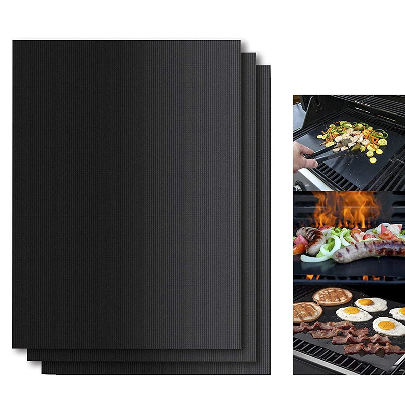 

40 * 33cm PTFE Non-stick BBQ Grill Mat Barbecue Baking Liners Reusable Fat Reducing Healthy Cooking for Grilling Tool