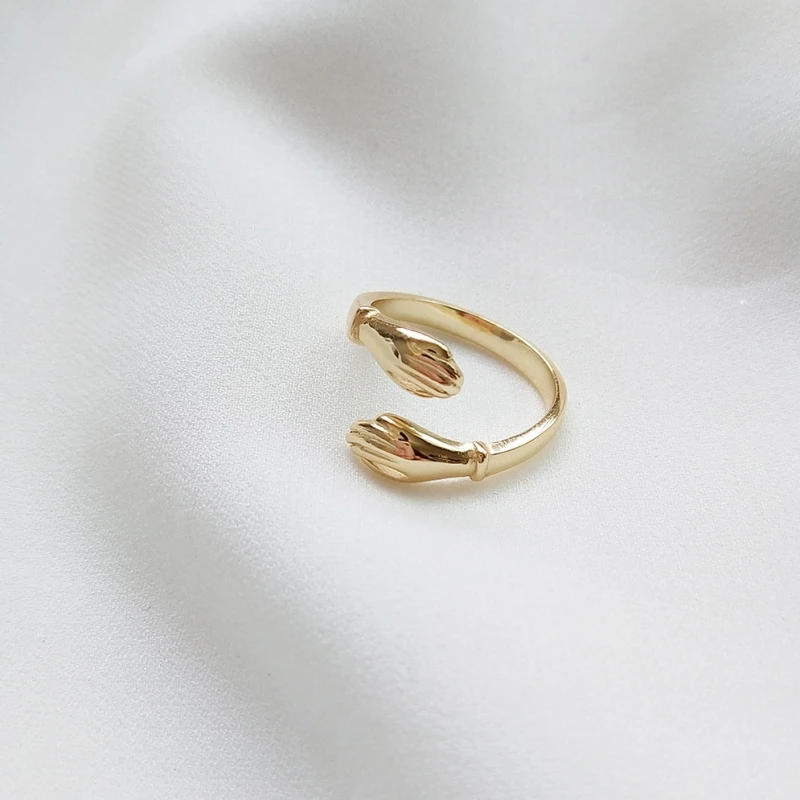 925 Sterling Silver Fingers Hug You Ring Lover Valentine's Day Gift Personality Design Unique Charm In Gold And | Украшения и