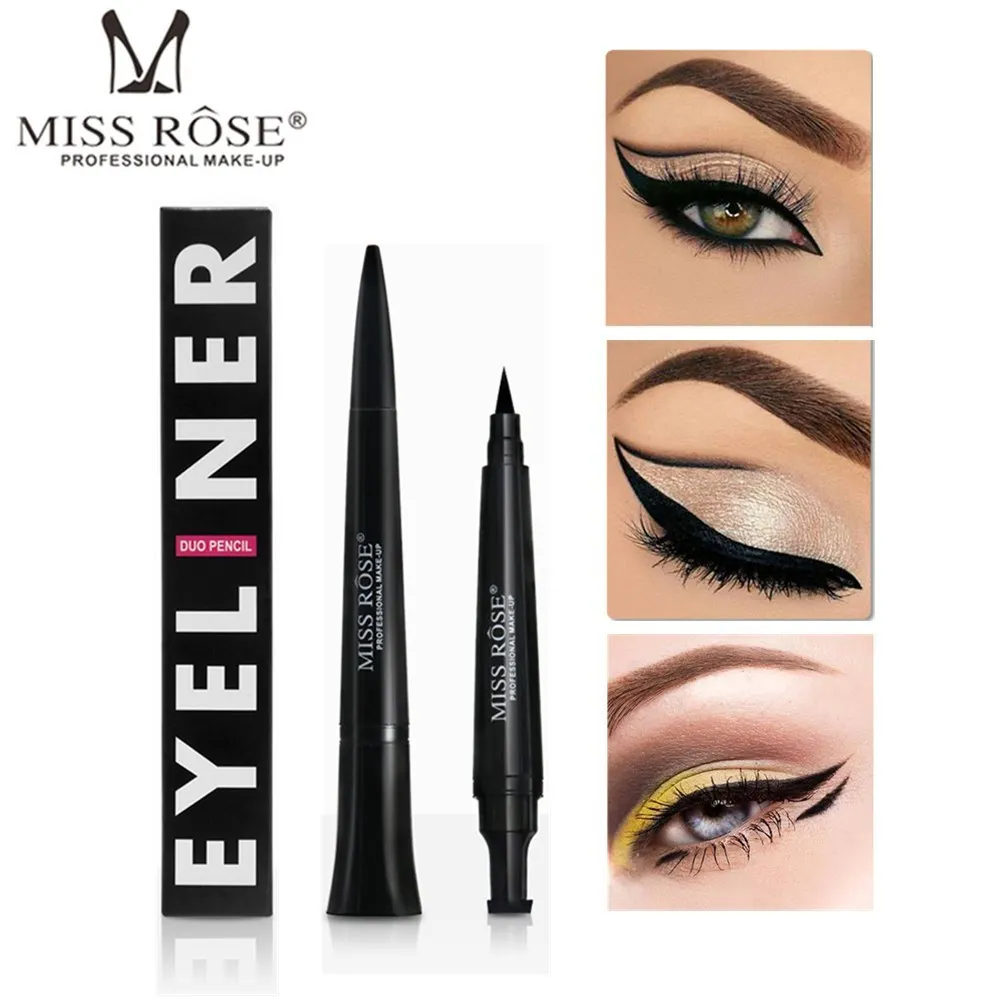 

MISS ROSE Liquid Eyeliner Stamp Pencil Waterproof Black Eye Liner Pen Natural Long Lasting Easy To Wear Women Eyes Makeup Tools