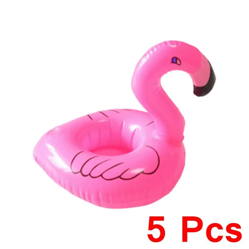 

5Pcs/Lot Air Mattresses for Cup Inflatable Flamingo Drinks Cup Holder Pool Floats Bar Coasters Floatation Devices Pink