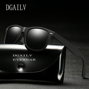 

DGAILV Fashion Sunglasses Men Polarized Sunglasses Men Driving Mirrors Coating Points Black Frame Eyewear Male Sun Glasses UV400
