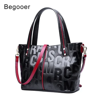 

Genuine Leather Women's Shoulder Bags Ladies Shopping Handbag Female Messenger Bag Ladies Luxury Satchel Tote Bag With Letter