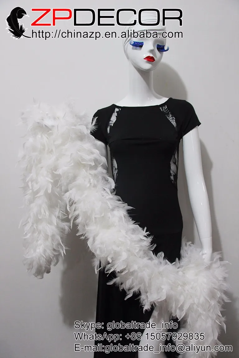 1    150g White Color Fluffy Turkey Chandelle Boas (35)