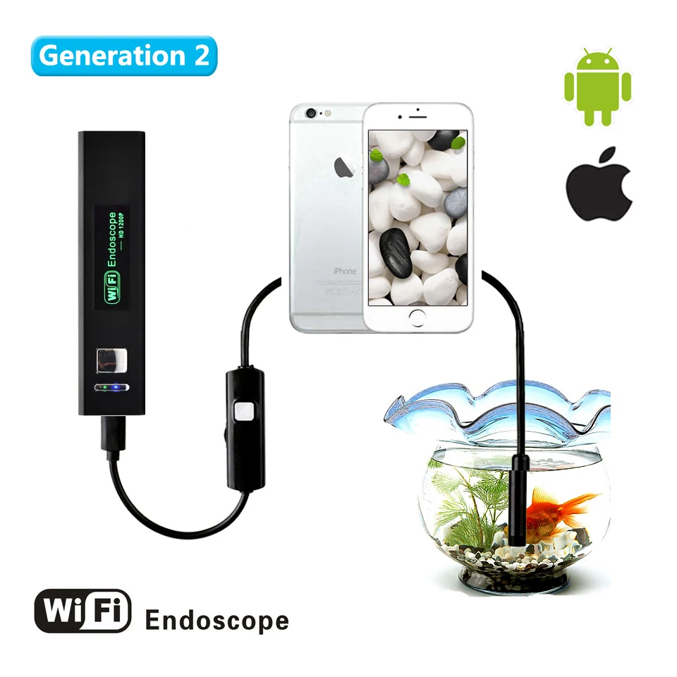

Wistino 8mm Wifi Endoscope Camera 10m Hard Cable 1200P Android Iphone IP68 CCTV Surveillance Mini Inspect Tube Endoscopio Pipe
