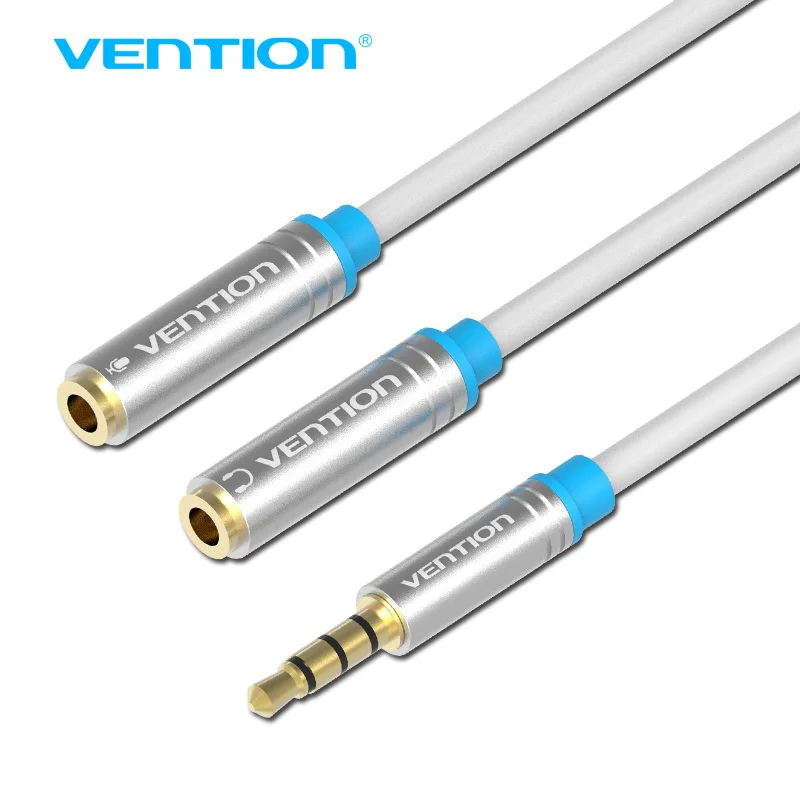 

Vention Jack 3.5mm Mic Headphone Splitter Audio Cable Gold-Plated 3.5 mm Jack Aux Cable Cord for Computer Microphone Cellphone