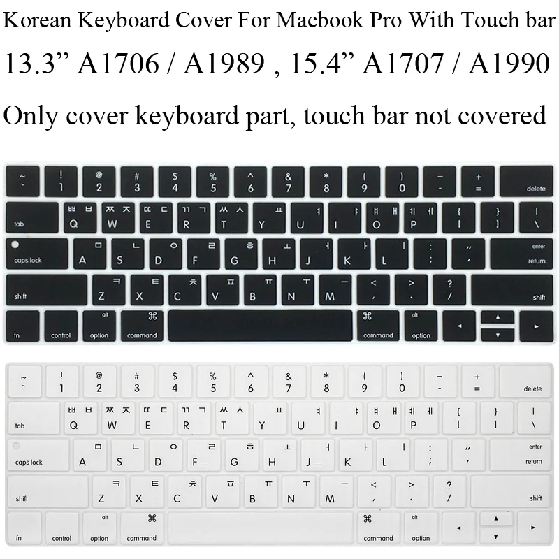 

Korean Keyboard Cover for Macbook Pro 13 Touch Bar A1706 13.3 A1989 15.4 Pro Touchbar A1707 15 A1990 Korea US Keyboard Protector
