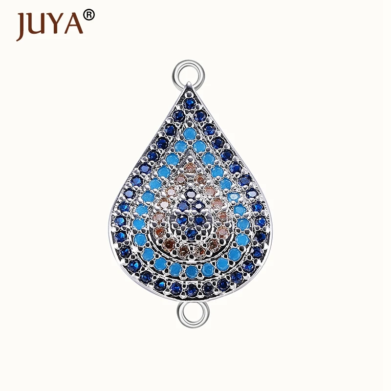 

hand made diy jewelry findings multicolor zircon rhinestone evil eye connectors for fashion bracelets necklace accessories part
