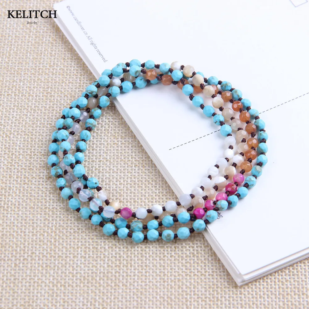 

KELITCH Jewelry 1Pcs Vintage Beaded Necklaces Natural Stone & Mother Pearl Beads Charm Necklace Bracelet Drop Shipping Wholesale