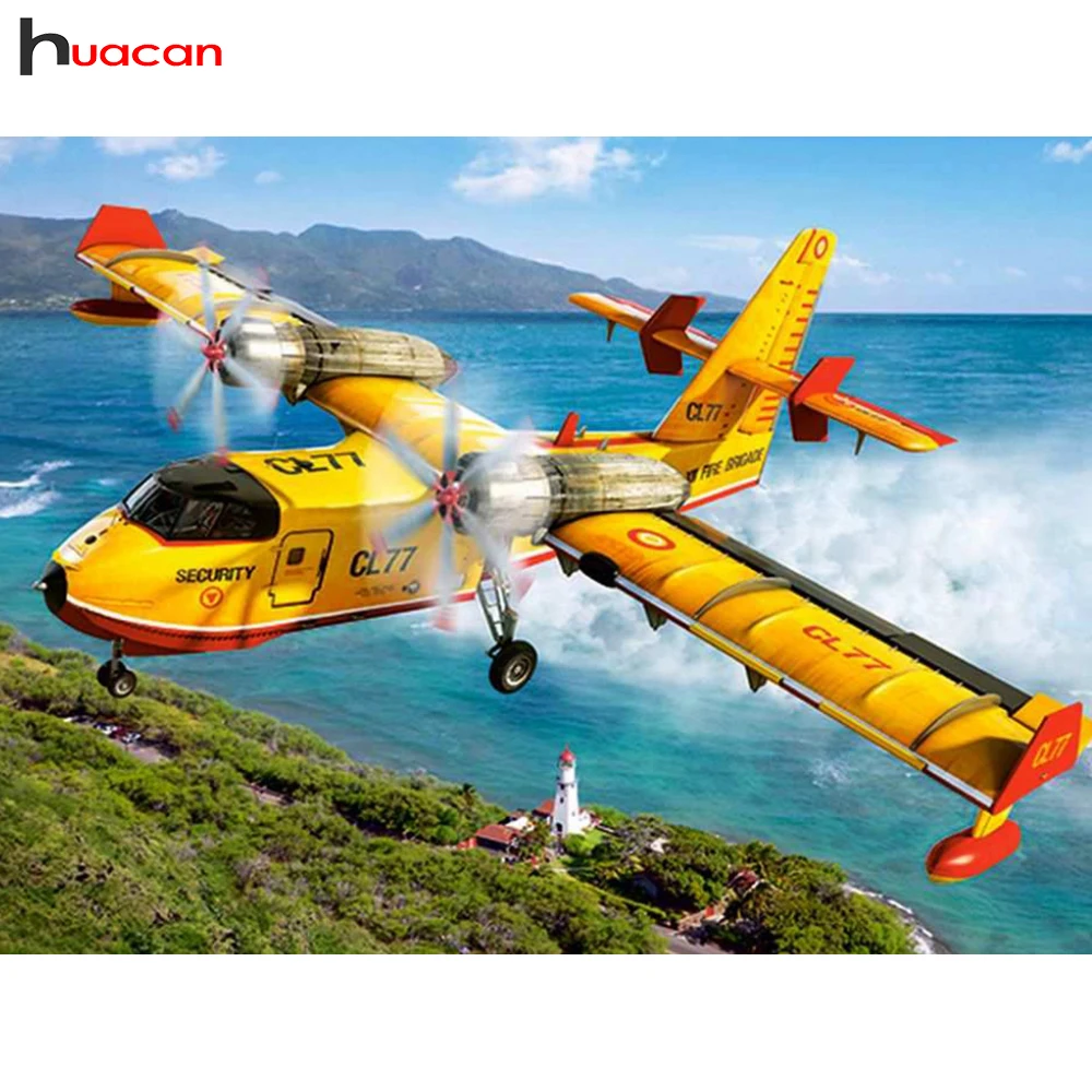 

5D Diamond Mosaic Full Square Landscape Rhinestone Diamond Painting Cross Stitch Scenic Diamond Embroidery Patterns Aircraft