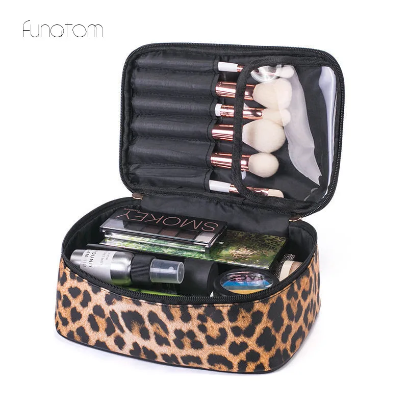 New Cosmetic Bags High Quality Leopard Print Makeup Bags Travel