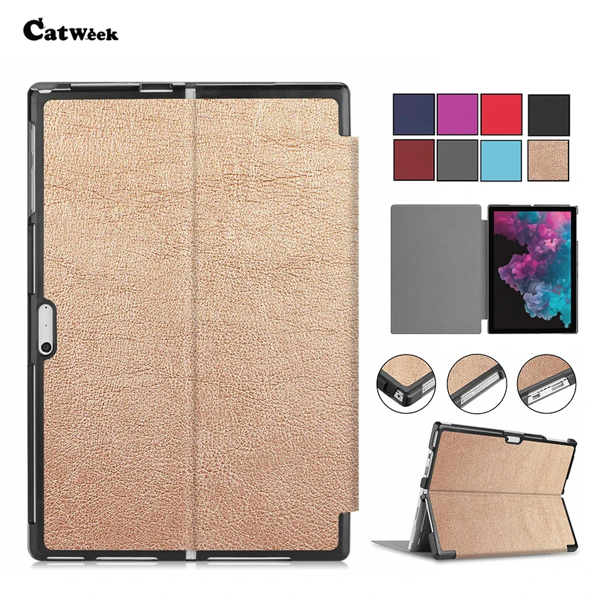 

Surface Pro 4 5 6 PU Leather Case Cover 12.3'' Tablet Fundas Protective Stand For Microsoft Surface pro 4/5/6 Skin Put Keyboard
