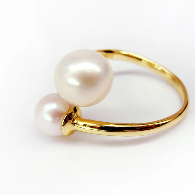Two pearls ring AAAA high quality ring 925 sterling silver ring for