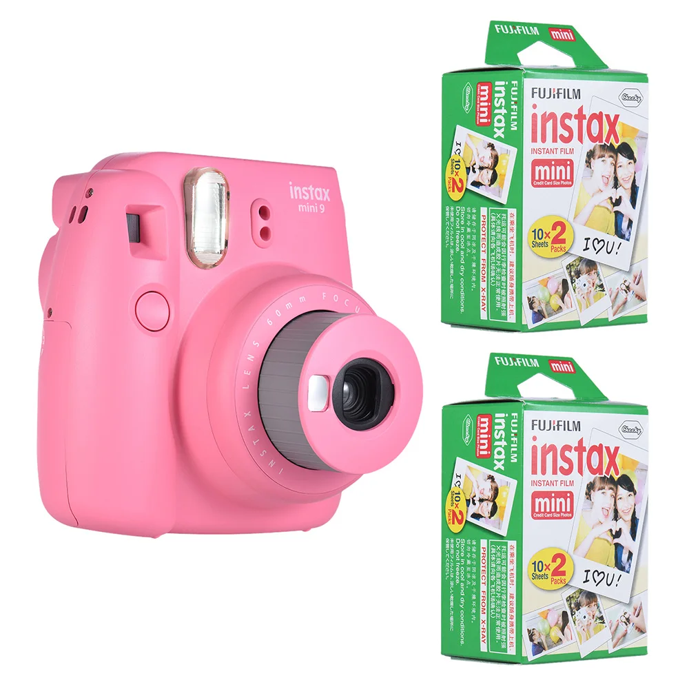 Fujifilm Instax Mini 9 пленочная камера фото мгновенная камера всплывающая линза автоматический замер мини-камера с 40 листов белая пленка края