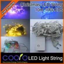 110v/220V Led String Christmas Lights 10m/100leds With 8 Modes for Holiday/Party/Decoration,Free shipping