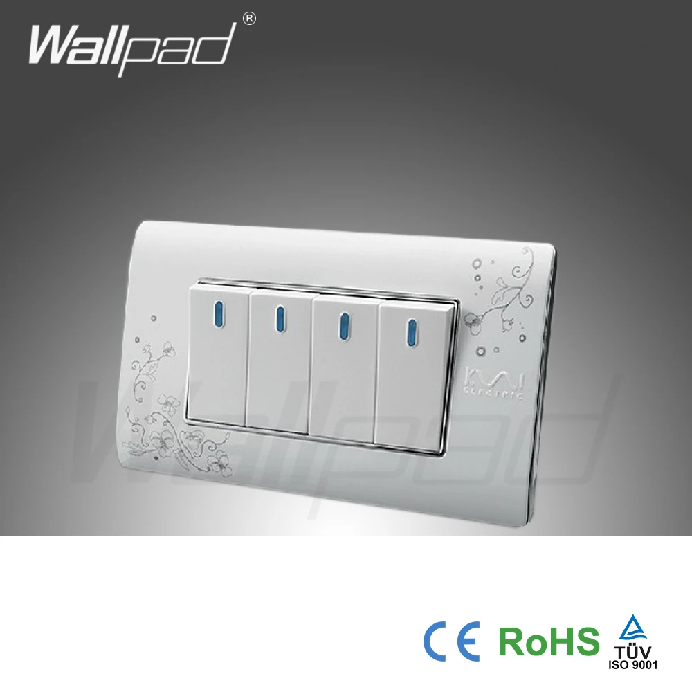 4 банды 2 способа 2019 горячая Распродажа Wallpad роскошный настенный выключатель