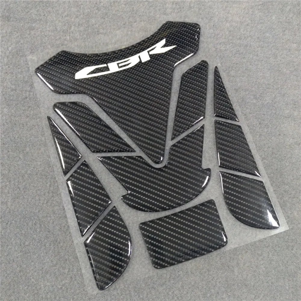 Для Honda CBR 250 300 600 1000 RR VFR800F VFR1200F VFR250 CB650F сертификатом от сертификационной топливного бака Pad 3D углеродного волокна костной ткани черного цвета