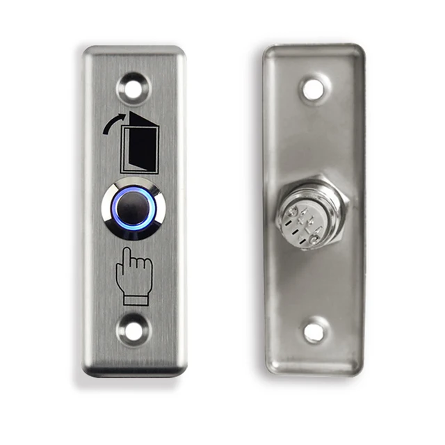 Metal Stainless Switch door exit button push to open Home Release Button with LED Light For Access Control Lock System NO/COM 5