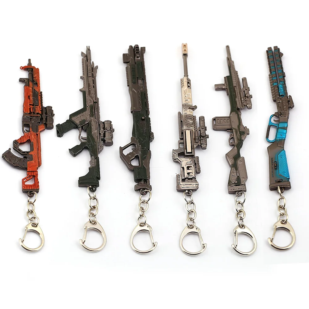 

Game Apex Legends Gun Keychain Men Metal Weapon Model Key Chain Car Key Ring Women Cosplay Jewelry llaveros hombre trinket New