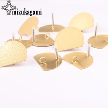 Golden Plating Fan Shape Earrings Base Earrings Connector 20*25mm 6pcs/lot For DIY Earrings Making Finding Accessories
