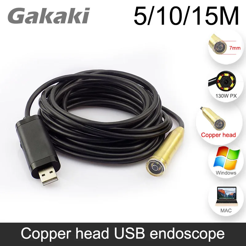 

Gakaki 14mm Endoscope Waterproof IP67 USB Endoscope Inspection 4 LEDs Snake Tube 5/10/15Meters Portable Micro Camera Mini Camera