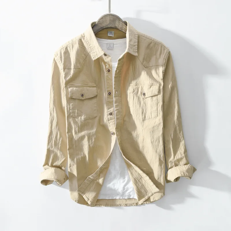 

Men Cotton Long Sleeve Shirt Casual Style Men Shirts Mens 70