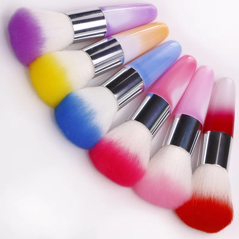 

1PC 6 Colors Nail tools Brush For Acrylic & UV Gel Nail Art Dust Clean Brushes for manicure maquiagem pinceaux peinture