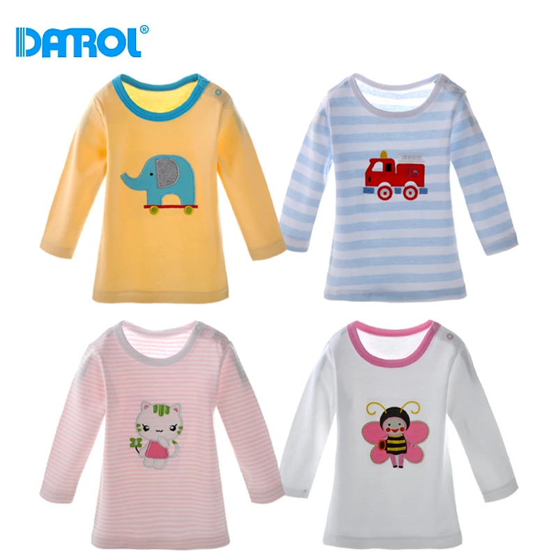 

6M-24M 5Piece/lot Summer Cotton Full Sleeve Baby Tees T-Shirts O-Neck Soft Print Children Clothes Kids Boys Clothing DR0141