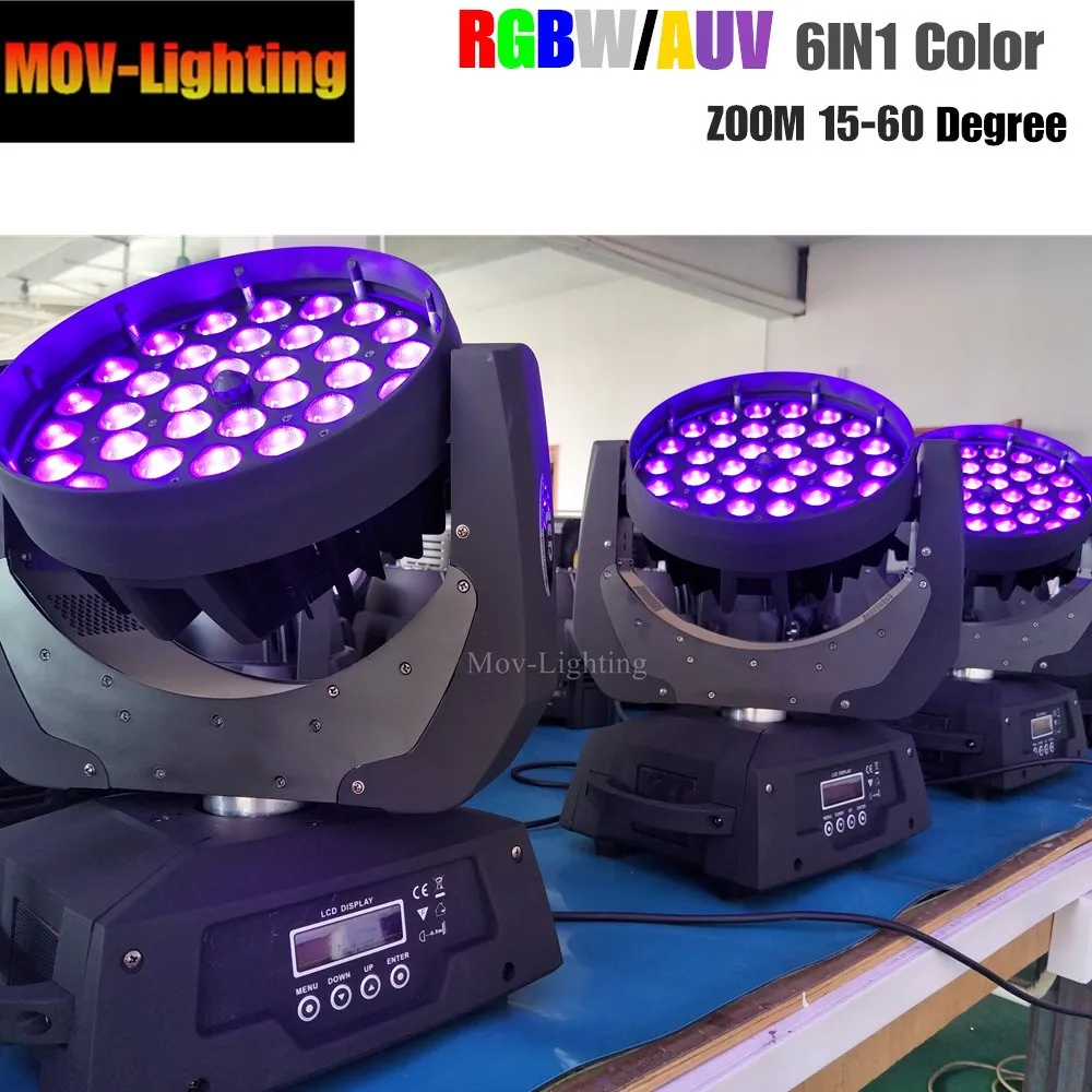 4 шт./лот fly case Dj club disco ZOOM 36x18 Вт RGBWA + UV 6 в 1 wash LED движущийся головной свет|Эффект
