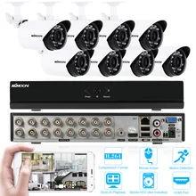 KKmoon 16CH HDMI 960H CCTV DVR 8 шт. 700TVL IR Водонепроницаемая наружная камера безопасности Система домашнего видеонаблюдения 16CH DVR комплекты