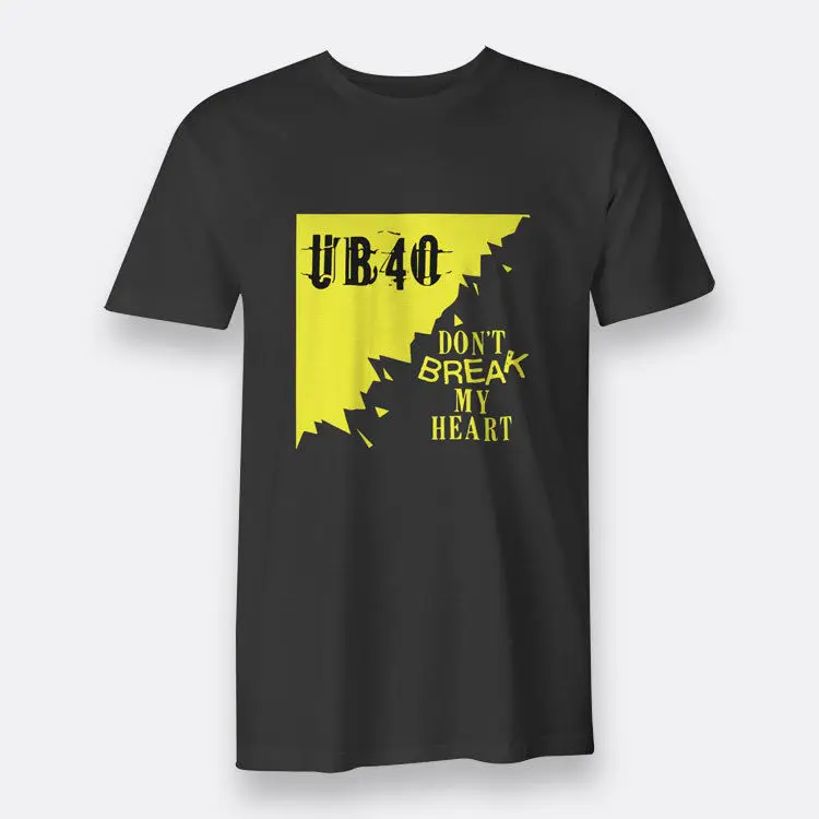 UB40 черная футболка Для мужчин тройник не разбивайте сердца Лето Новая мода для