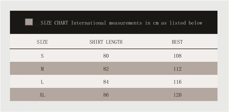 Bath Robe Size Chart