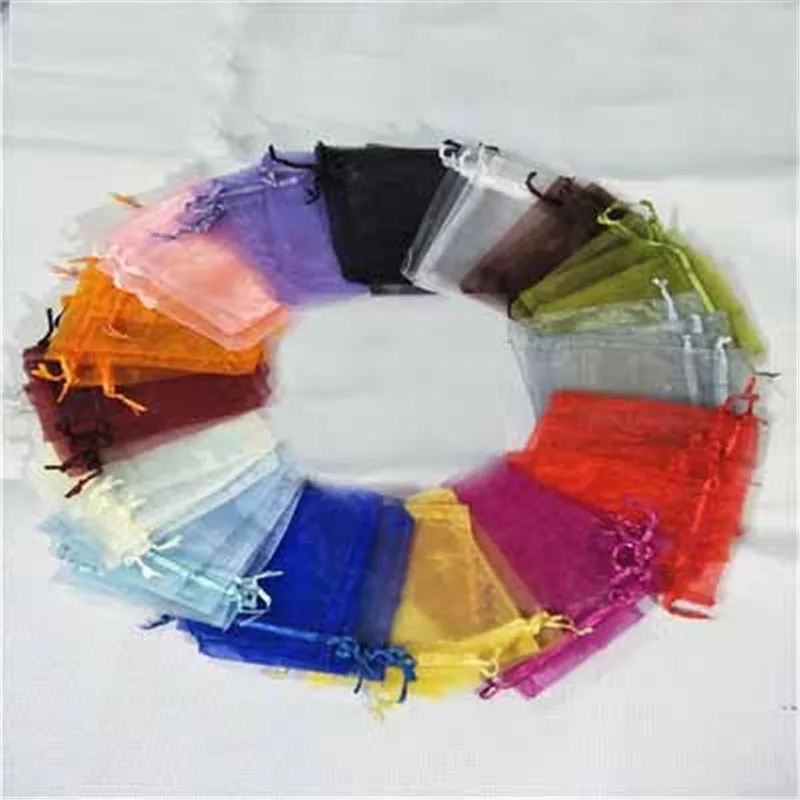 

Organza Bags Soft Candy Packaging 7x9cm 9x12cm 10x15cm 13x18cm Solid Color Special Design Popular Hot Selling Cute Bags 50pcs